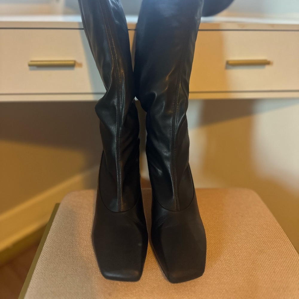 Jimmy Choo Mire 85 Leather over-the-knee boots